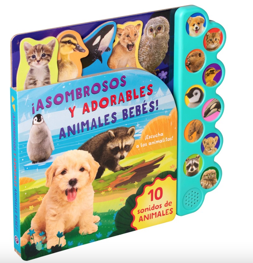 ¡Asombrosos y adorables animales bebés! Libro con sonido