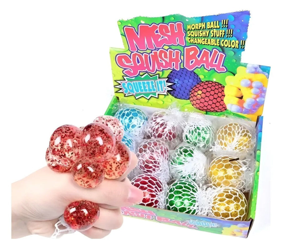 Caja con 12 squishy de cerebro antiestrés